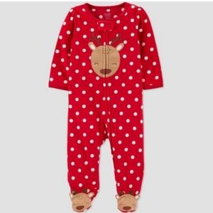 🎁 Baby Girls' Reindeer fleece sleep & play